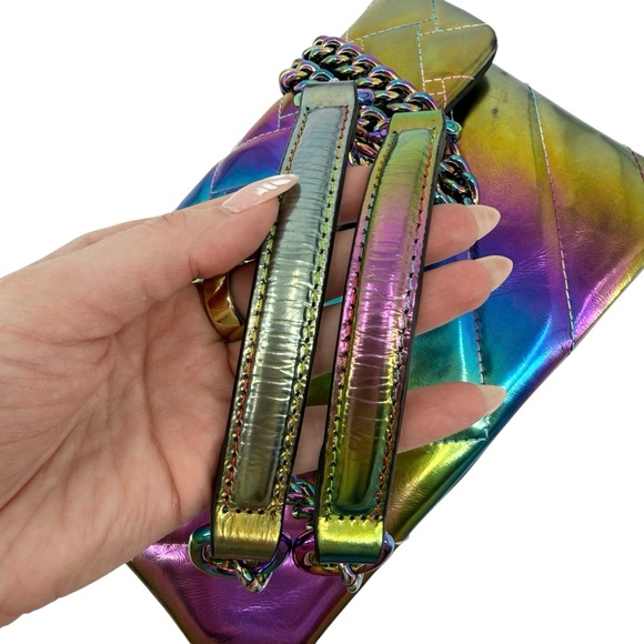 Kurt Geiger Kensington Rainbow Quilted Leather Eagle Chain Shoulder Bag Designer - Picture 10 of 16